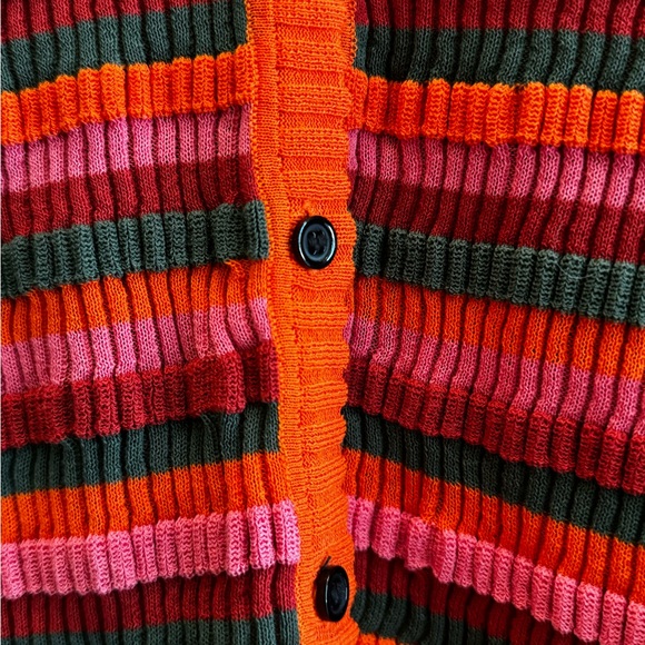 Molly Goddard Aara Horizontal Stripe Cardigan Size L Retail $380.00 - Picture 8 of 12